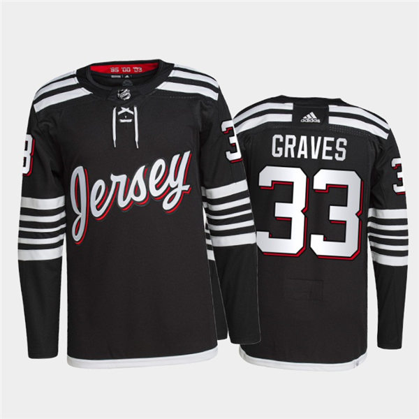 Mens New Jersey Devils #33 Ryan Graves Adidas Black Alternate Premier Player Jersey Stitched