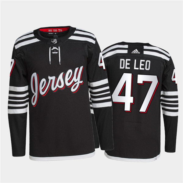 Mens New Jersey Devils #47 Chase De Leo Adidas Black Alternate Premier Player Jersey Stitched