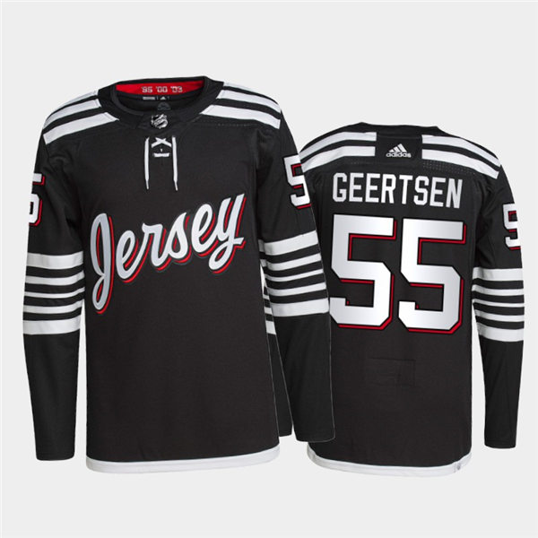 Mens New Jersey Devils #55 Mason Geertsen Adidas Black Alternate Premier Player Jersey Stitched