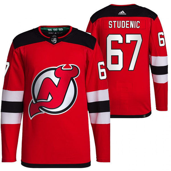 Mens New Jersey Devils #67 Marian Studenic Stitched Adidas Home Red Jersey Stitched