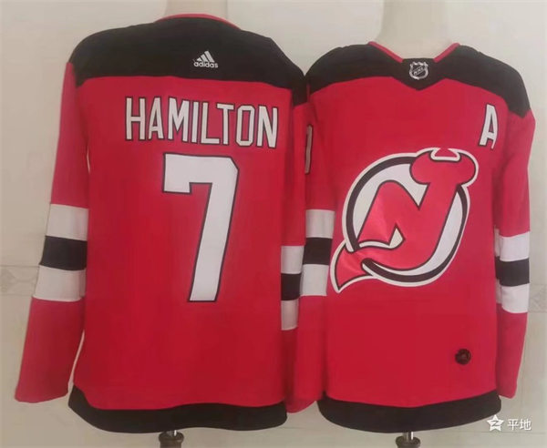 Mens New Jersey Devils #7 Dougie Hamilton Stitched Adidas Home Red Jersey Stitched
