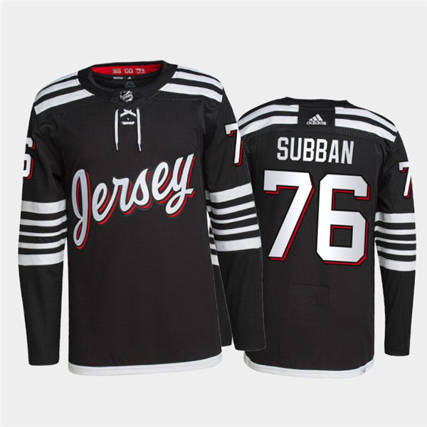 Mens New Jersey Devils #76 PK. Subban Adidas Black Alternate Premier Player Jersey Stitched