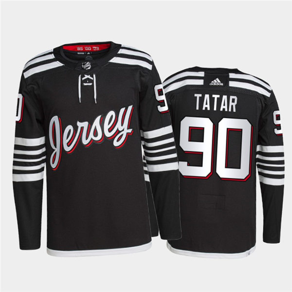 Mens New Jersey Devils #90 Tomas Tatar Adidas Black Alternate Premier Player Jersey Stitched