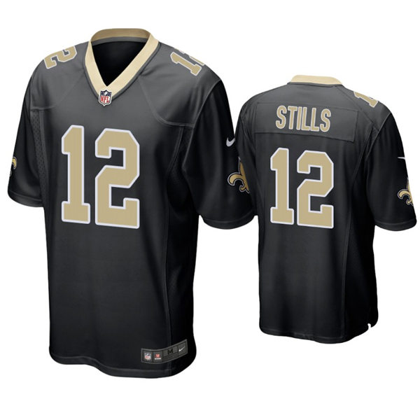 Mens New Orleans Saints #12 Kenny Stills Nike Black Vapor Untouchable Limited Jersey