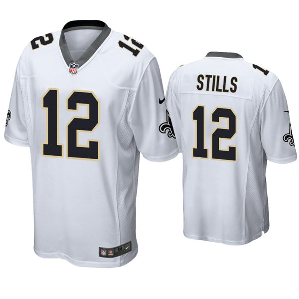 Mens New Orleans Saints #12 Kenny Stills Nike White Vapor Untouchable Limited Jersey