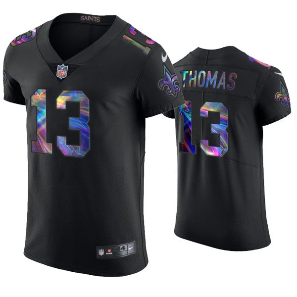 Mens New Orleans Saints #13 Michael Thomas Nike Black Holographic Edition Jersey