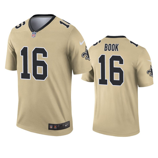 Mens New Orleans Saints #16 Ian Book Nike Gold Inverted Legend Player Jersey