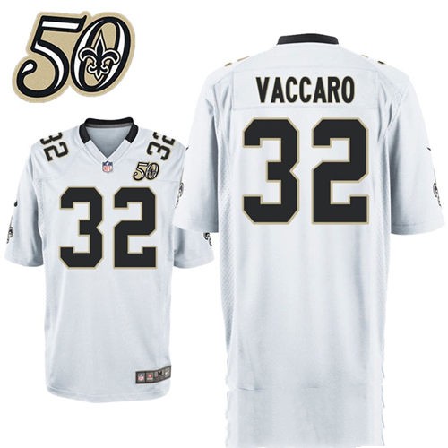 Mens New Orleans Saints #32 Kenny Vaccaro Nike White 1967-2016 50Th Patch Anniversary Elite Jersey