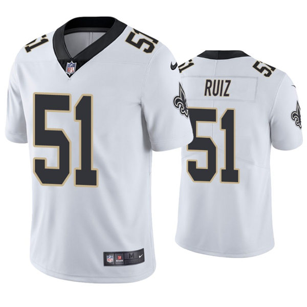 Mens New Orleans Saints #51 Cesar Ruiz Nike White Vapor Untouchable Limited Jersey
