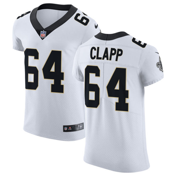 Mens New Orleans Saints #64 Will Clapp Nike White Vapor Untouchable Limited Jersey