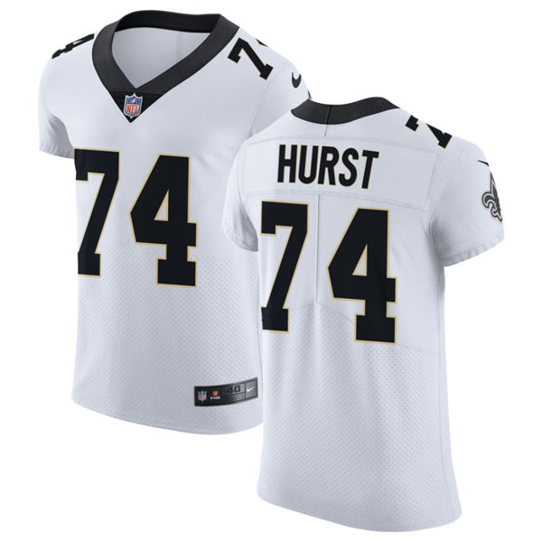 Mens New Orleans Saints #74 James Hurst Nike White Vapor Untouchable Limited Jersey