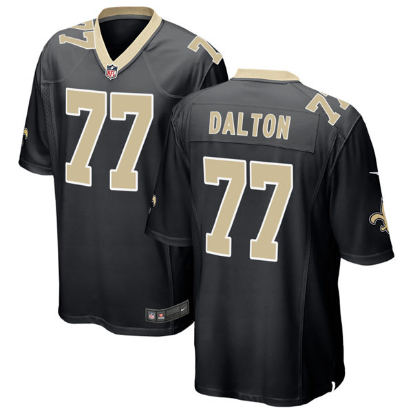 Mens New Orleans Saints #77 Jalen Dalton Nike Black Vapor Untouchable Limited Jersey