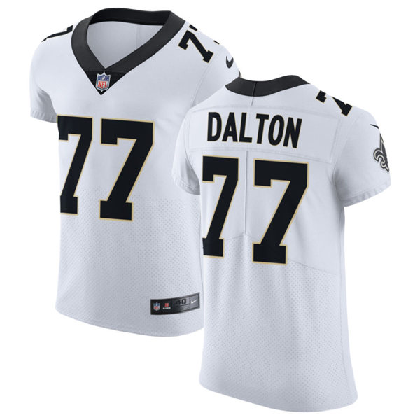 Mens New Orleans Saints #77 Jalen Dalton Nike White Vapor Untouchable Limited Jersey
