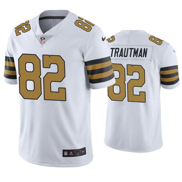 Mens New Orleans Saints #82 Adam Trautman Nike White Color Rush Legend Player Jersey