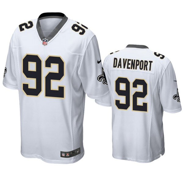 Mens New Orleans Saints #92 Marcus Davenport Nike White Vapor Untouchable Limited Jersey