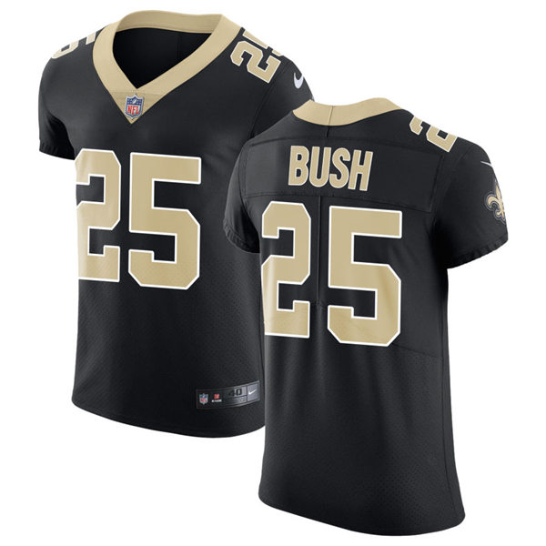 Mens New Orleans Saints Retired Player #25 Reggie Bush Nike Black Vapor Untouchable Limited Jersey