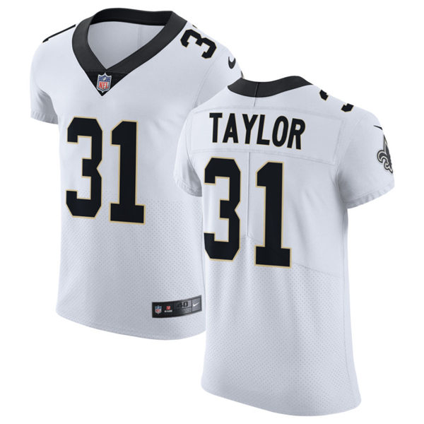 Mens New Orleans Saints Retired Player #31 Jim Taylor Nike White Vapor Untouchable Limited Jersey