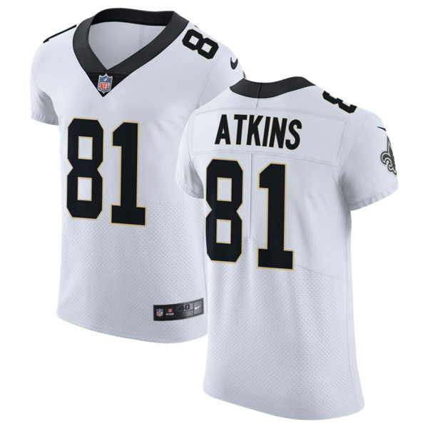 Mens New Orleans Saints Retired Player #81 Doug Atkins Nike White Vapor Untouchable Limited Jersey
