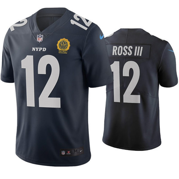Mens New York Giants #12 John Ross III Nike Navy New York City Edition Vapor Limited Jersey