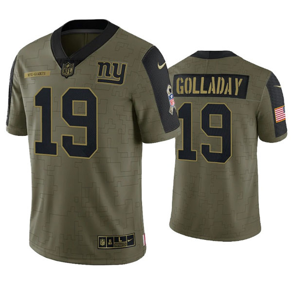 Mens New York Giants #19 Kenny Golladay Nike Olive 2021 Salute to Service Limited Jersey