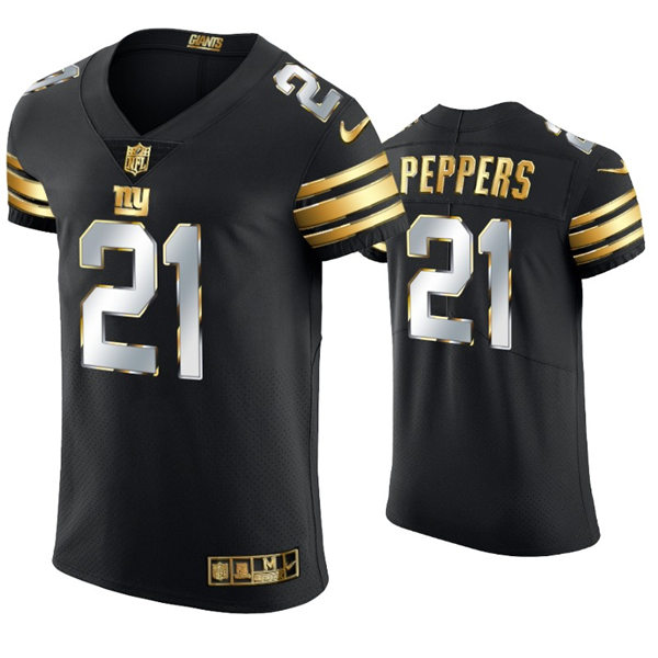 Mens New York Giants #21 Jabrill Peppers Nike 2020 Black Golden Edition Limited Jersey