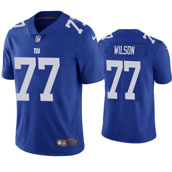 Mens New York Giants #77 Isaiah Wilson Nike Royal Team Color Vapor Untouchable Limited Jersey