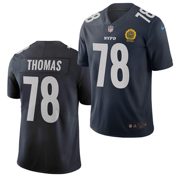 Mens New York Giants #78 Andrew Thomas Nike Navy New York City Edition Vapor Limited Jersey