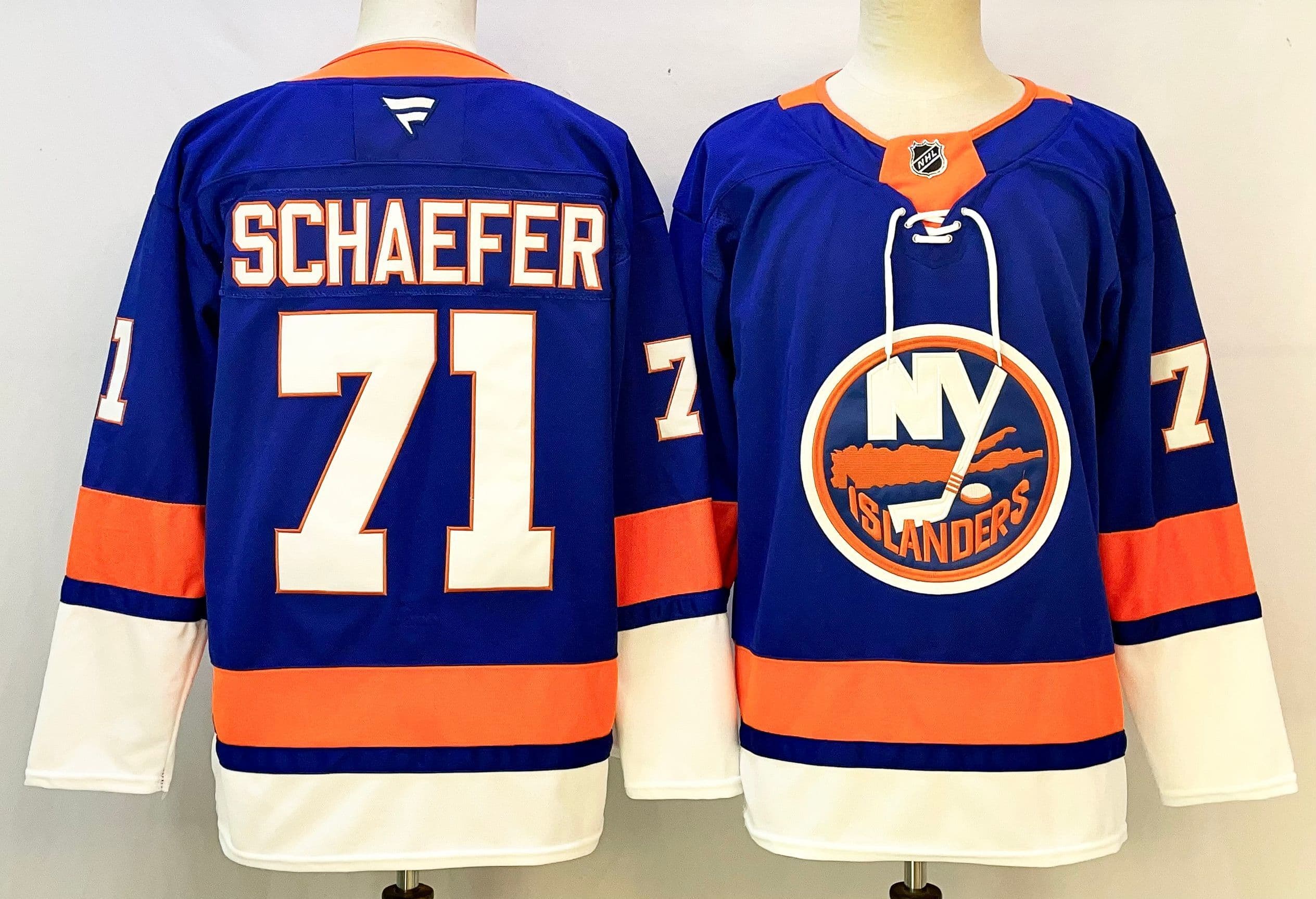 Mens New York Islanders #71 Matthew Schaefer Fanatics Royal Home  Jersey