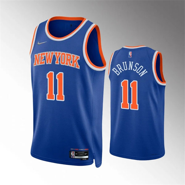 Mens New York Knicks #11 Jalen Brunson 2022-23 Royal Icon Edition Swingman Jersey