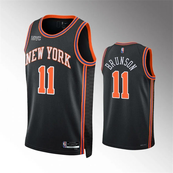 Mens New York Knicks #11 Jalen Brunson Black 2022-23 City Edition Swingman Jersey