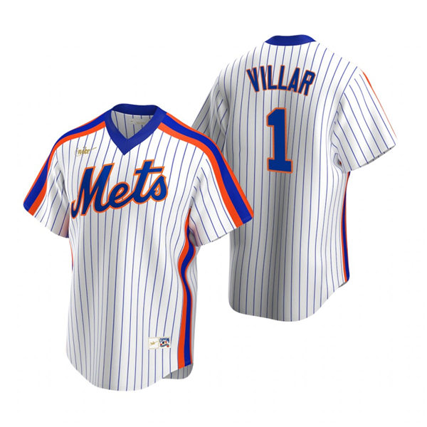 Mens New York Mets #1 Jonathan Villar Nike White Home Cooperstown Collection Player Jersey1
