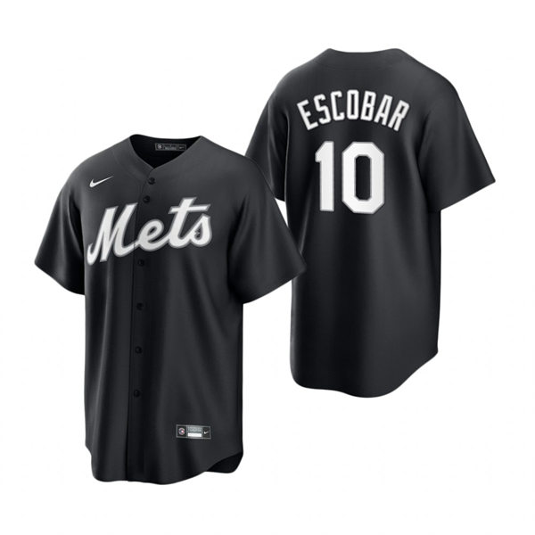 Mens New York Mets #10 Eduardo Escobar Nike Black White Collection Jersey