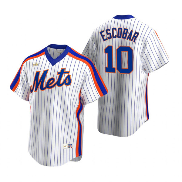 Mens New York Mets #10 Eduardo Escobar Nike White Pullover Cooperstown Collection Jersey
