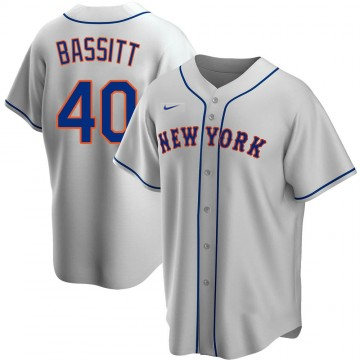 Mens New York Mets #40 Chris Bassitt Nike Grey Road FlexBase Jersey