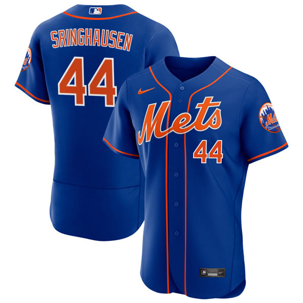 Mens New York Mets Retired Player #44 Jason Isringhausen Royal Orange Alternate FlexBase Player