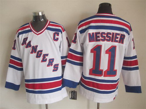 Mens New York Rangers #11 Mark Messier 1994 White Throwback CCM Jersey Stitched