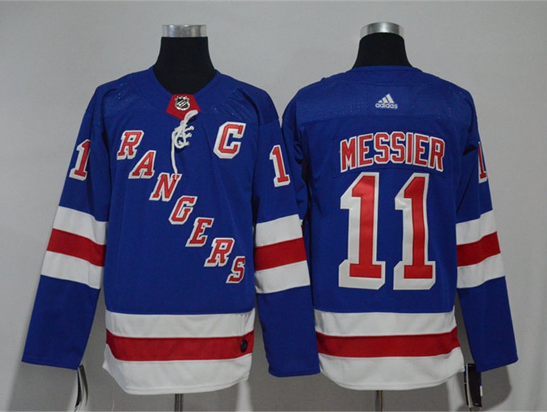 Mens New York Rangers #11 Mark Messier Adidas Home Royal Blue Jersey Stitched