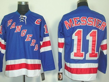 Mens New York Rangers #11 Mark Messier Light Blue 2004 CCM Vintage Throwback NHL Hockey Jersey Stitched