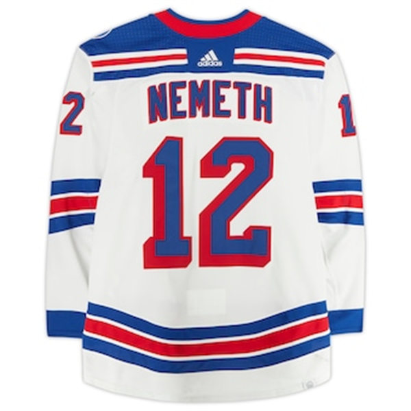 Mens New York Rangers #12 Patrik Nemeth adidas White Away Primegreen Player Jersey Stitched