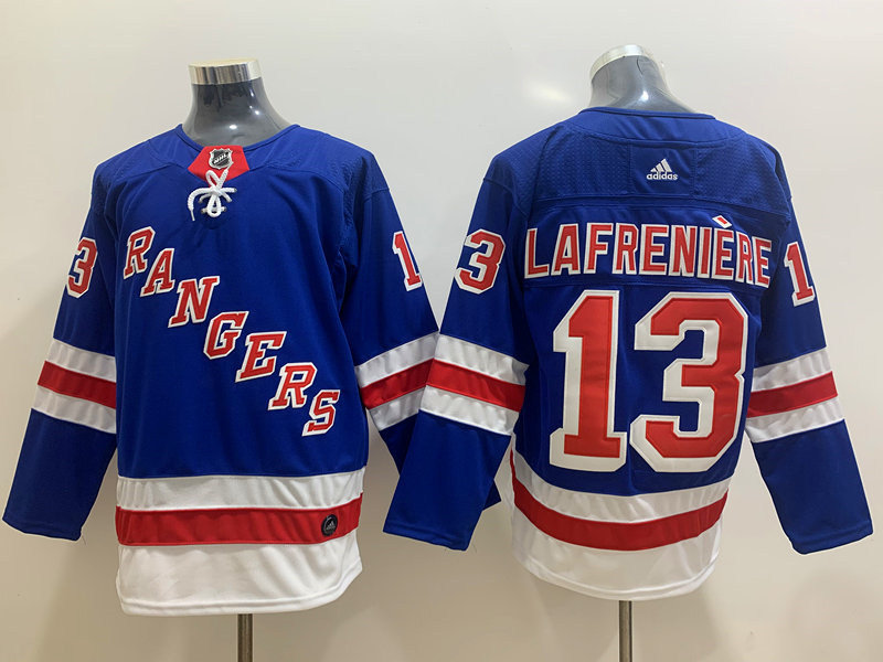 Mens New York Rangers #13 Alexis Lafreniere Adidas Home Royal Blue Jersey Stitched