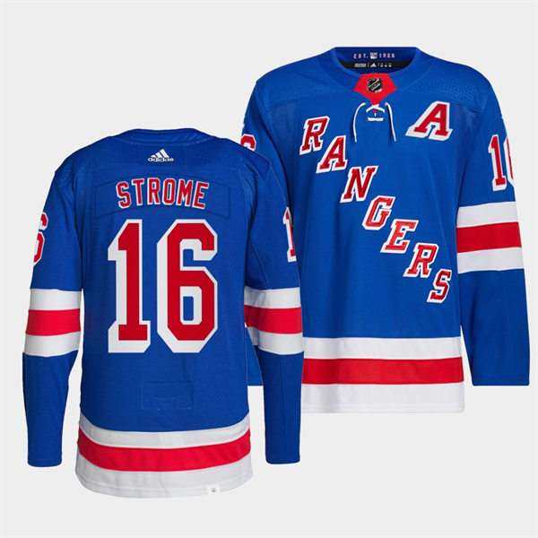 Mens New York Rangers #16 Ryan Strome Adidas Royal Home Primegreen Player Jersey Stitched