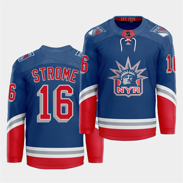 Mens New York Rangers #16 Ryan Strome adidas Royal 2021 Classic Edition Liberty Jersey Stitched