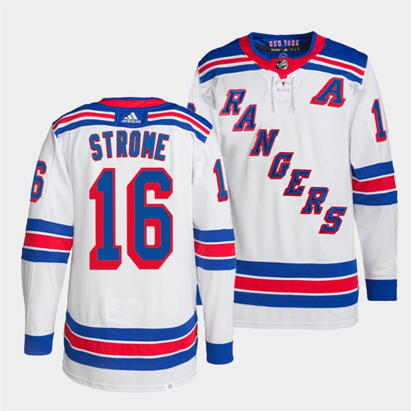 Mens New York Rangers #16 Ryan Strome adidas White Away Primegreen Player Jersey Stitched