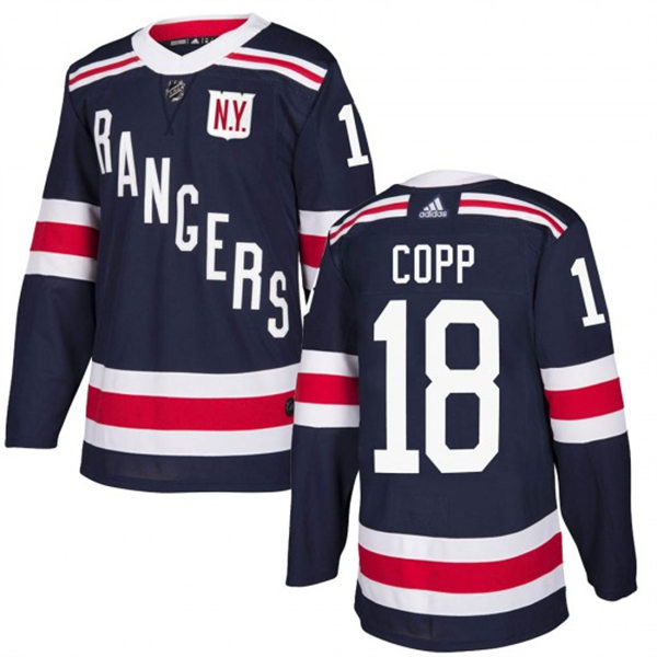 Mens New York Rangers #18 Andrew Copp Navy 2018 Winter Classic Jersey Stitched