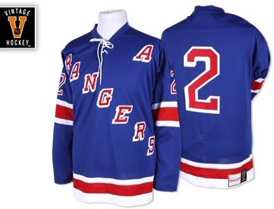 Mens New York Rangers #2 Brad Park 1971-1972 Blue Throwback Jersey Stitched