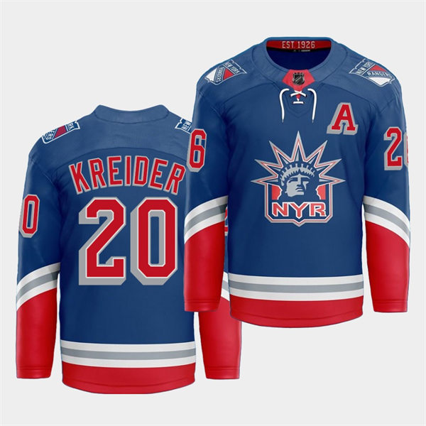 Mens New York Rangers #20 Chris Kreide adidas Royal 2021 Classic Edition Liberty Jersey Stitched