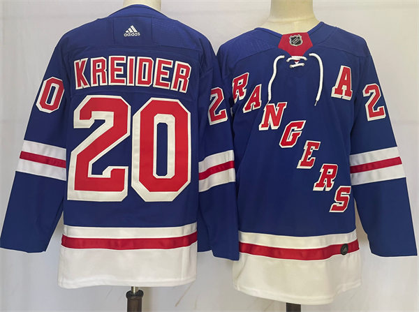 Mens New York Rangers #20 Chris Kreider Adidas Home Royal Blue Jersey Stitched