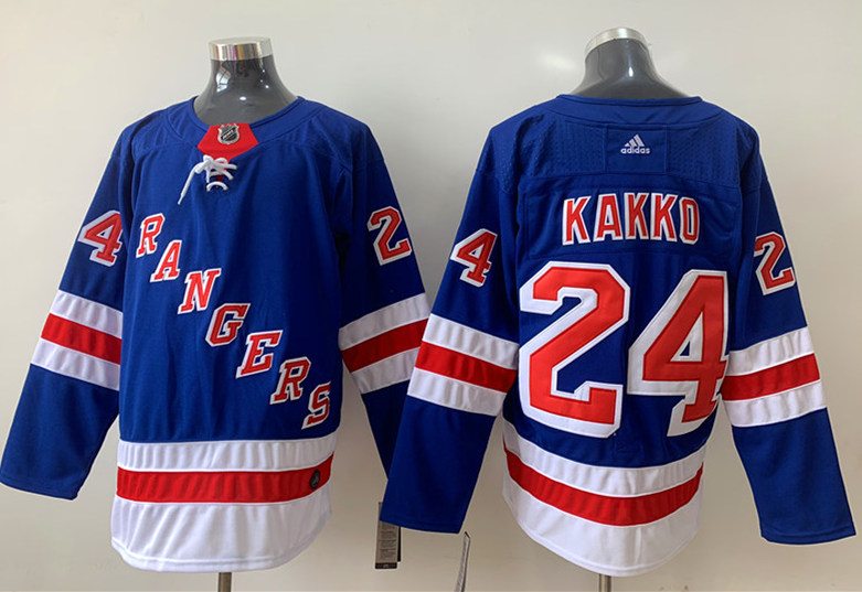 Mens New York Rangers #24 Kaapo Kakko Adidas Home Royal Blue Jersey Stitched