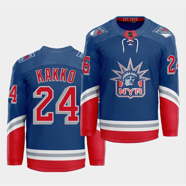 Mens New York Rangers #24 Kaapo Kakko adidas Royal 2021 Classic Edition Liberty Jersey Stitched