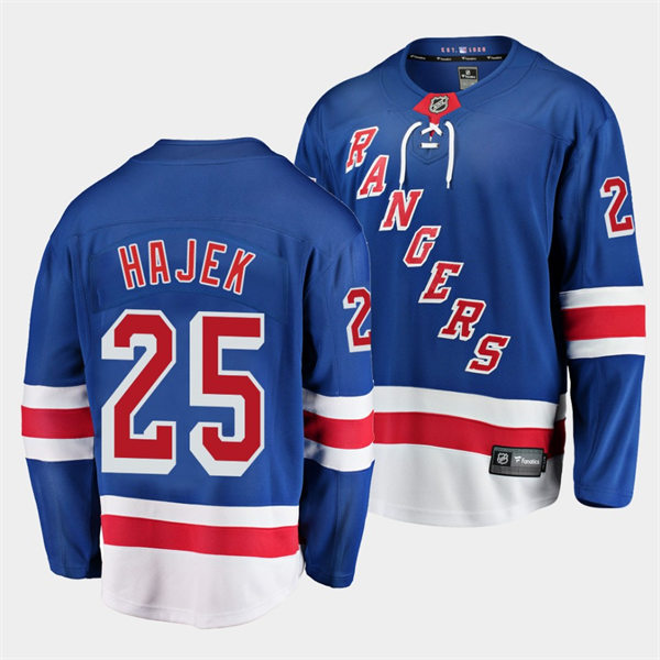 Mens New York Rangers #25 Libor Hajek Adidas Royal Home Primegreen Player Jersey Stitched